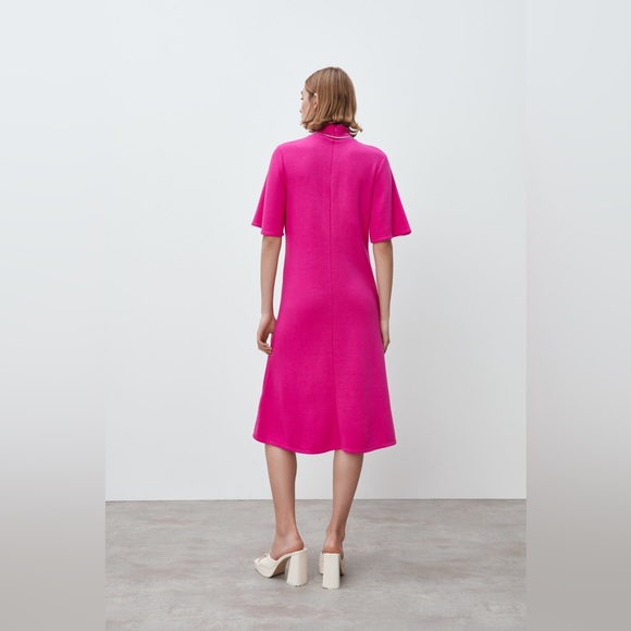 ZARA Soft Mock Neck Dress - Picture 4 of 9